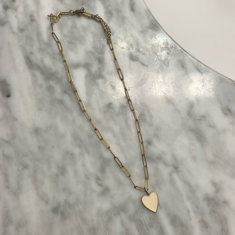 Gold chain heart necklace
